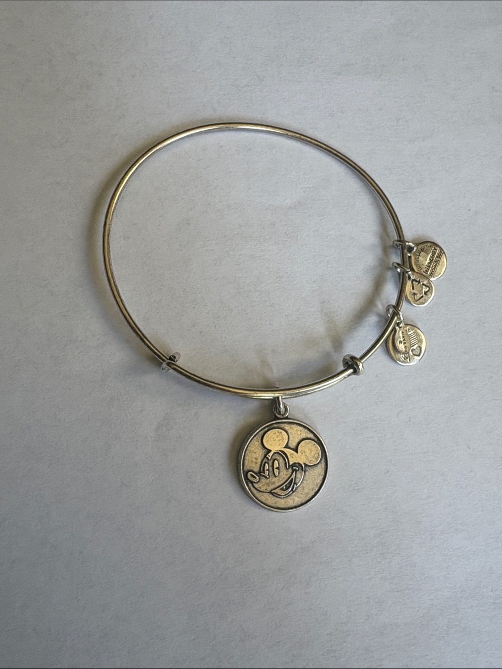 Alex and Ani Silver-Tone Mickey Mouse Charm Bracelet